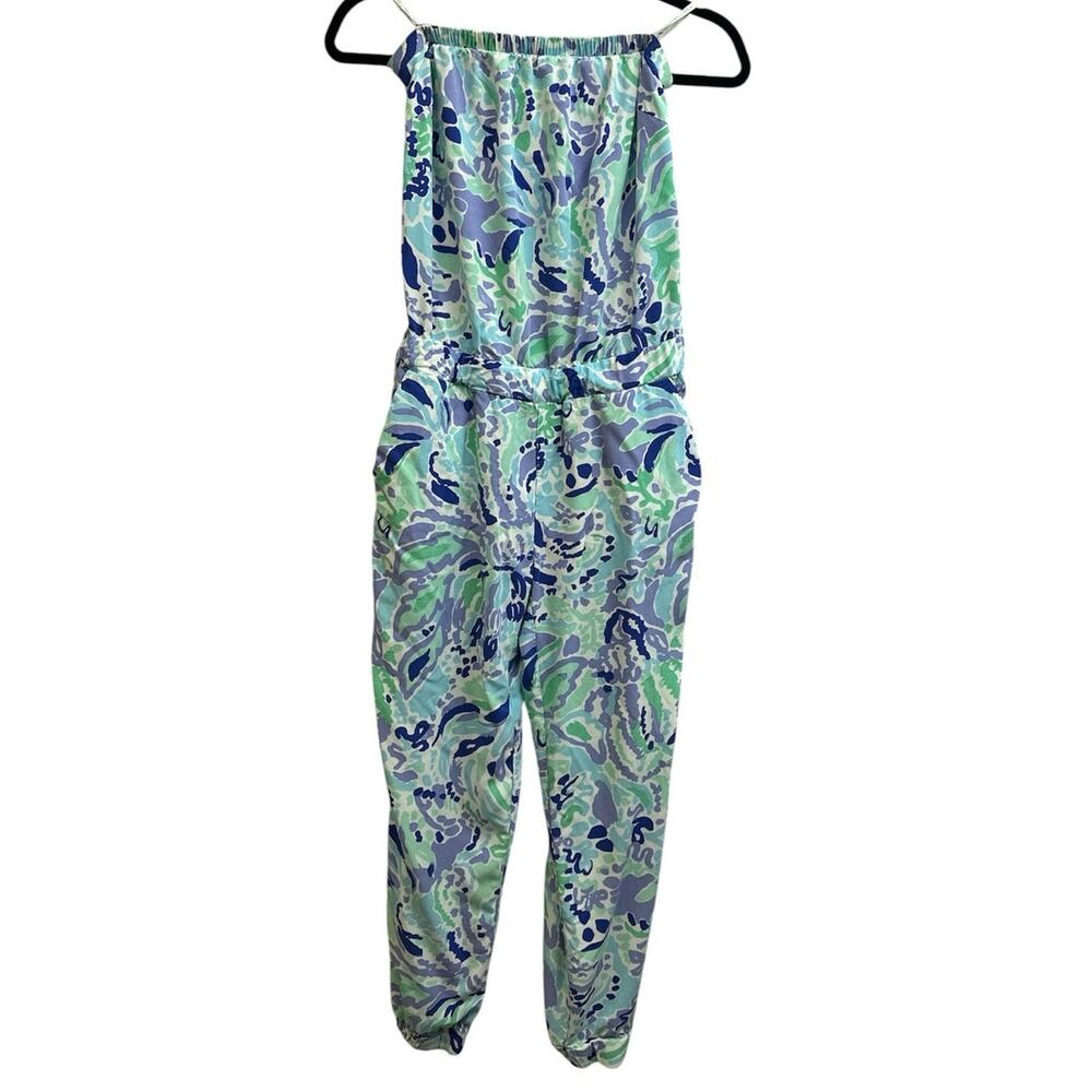 Lilly Pulitzer Emiko Strapless Jumpsuit "Lilly's Lilac Nice Ink" Women's Small